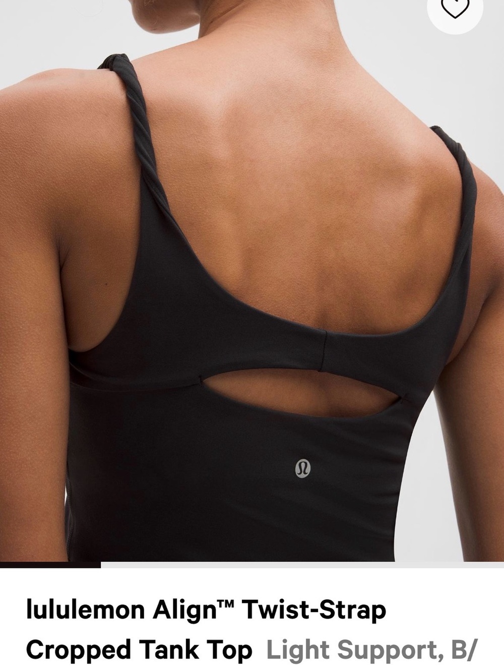 lululemon athletica Twist‑Strap Cropped Tank Top — Black